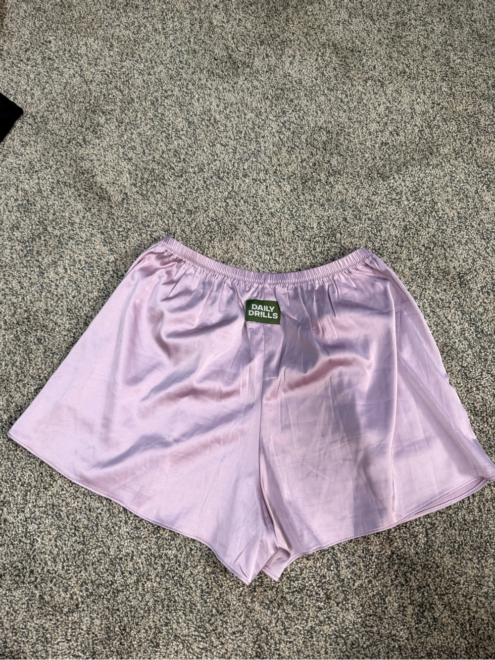 Daily Drills Mauve Satin Elastic Waist Shorts